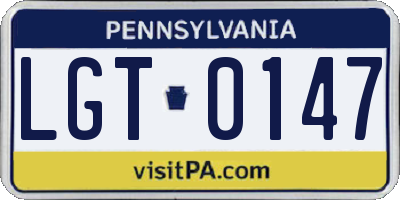 PA license plate LGT0147
