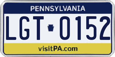 PA license plate LGT0152