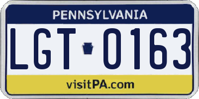 PA license plate LGT0163