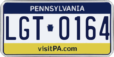 PA license plate LGT0164