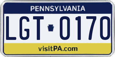 PA license plate LGT0170