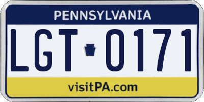 PA license plate LGT0171