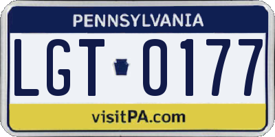 PA license plate LGT0177