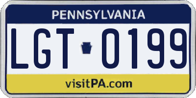 PA license plate LGT0199