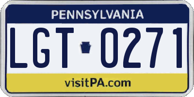 PA license plate LGT0271