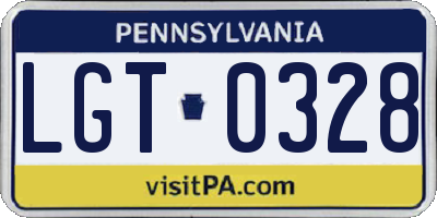 PA license plate LGT0328