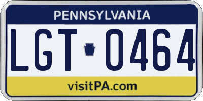 PA license plate LGT0464
