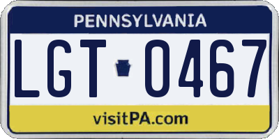 PA license plate LGT0467