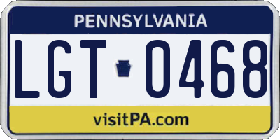 PA license plate LGT0468