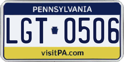 PA license plate LGT0506