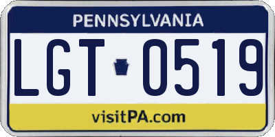 PA license plate LGT0519