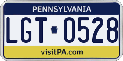 PA license plate LGT0528