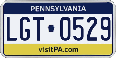 PA license plate LGT0529