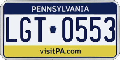 PA license plate LGT0553