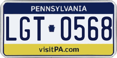 PA license plate LGT0568
