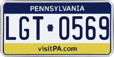 PA license plate LGT0569