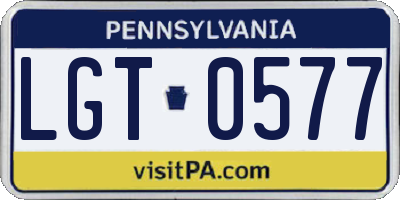 PA license plate LGT0577