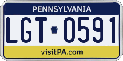 PA license plate LGT0591