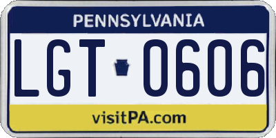 PA license plate LGT0606