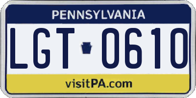 PA license plate LGT0610