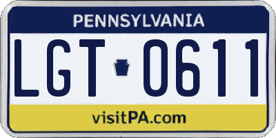 PA license plate LGT0611