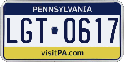 PA license plate LGT0617