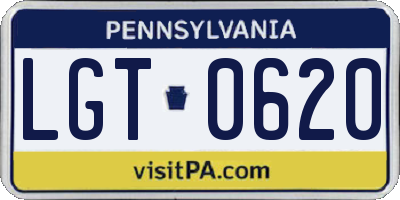 PA license plate LGT0620