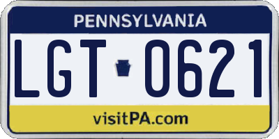 PA license plate LGT0621