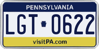 PA license plate LGT0622
