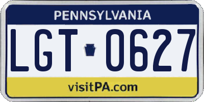 PA license plate LGT0627