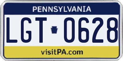PA license plate LGT0628