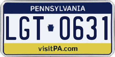 PA license plate LGT0631