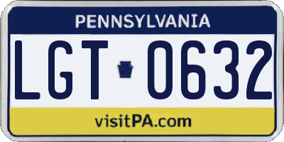 PA license plate LGT0632