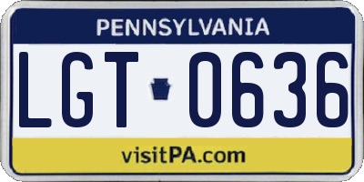 PA license plate LGT0636