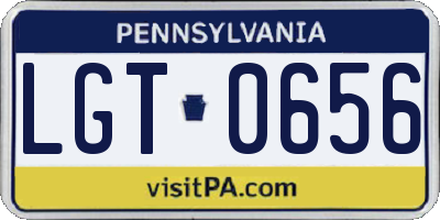 PA license plate LGT0656