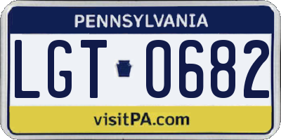 PA license plate LGT0682