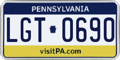 PA license plate LGT0690