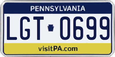 PA license plate LGT0699
