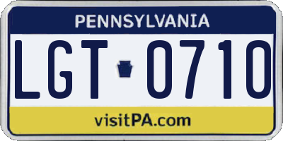 PA license plate LGT0710