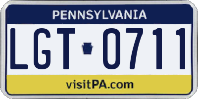 PA license plate LGT0711