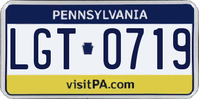PA license plate LGT0719