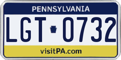 PA license plate LGT0732