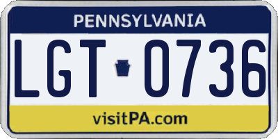 PA license plate LGT0736