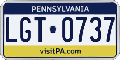 PA license plate LGT0737