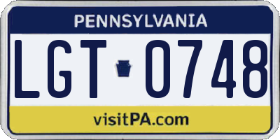 PA license plate LGT0748