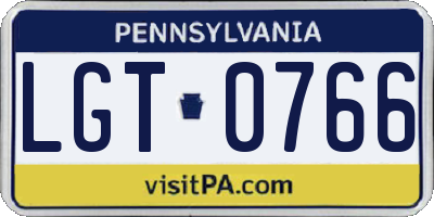 PA license plate LGT0766