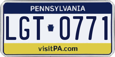 PA license plate LGT0771