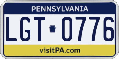 PA license plate LGT0776