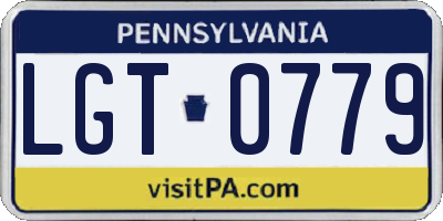 PA license plate LGT0779