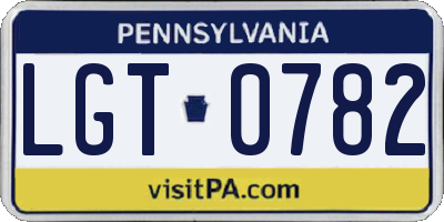 PA license plate LGT0782
